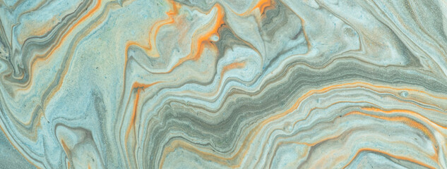 Wall Mural - abstract fluid art background light blue and beige colors. liquid marble. acrylic painting on canvas