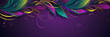 Carnival mask on a violet background, suitable for design with copy space, Mardi Gras celebration.