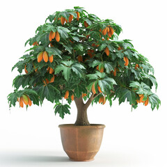 Sticker - The potted papaya is full of fruit