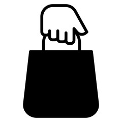 Sticker - Carry Bag solid glyph icon