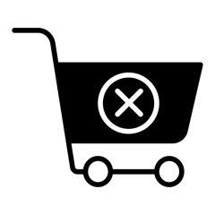 Poster - Cancel cart solid glyph icon