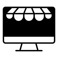 Sticker - Desktop Shop solid glyph icon