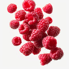 Canvas Print - raspberries isolated on white