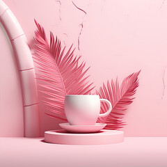 Wall Mural - Beautiful, attractive 3D background for your product. Mock-up, template. 
