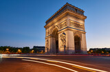 Fototapeta Paryż - View on the Arch de Triumph at sunset, Paris