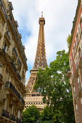 Wall Mural - Street view on Eifel Tower, Paris