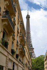 Wall Mural - Street view on Eifel Tower, Paris