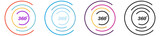 Fototapeta  - 360 degrees modern company logo with colorful circle lines.
