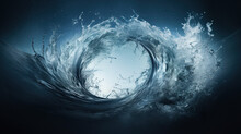 Water Splashes Into A Vortex Or Twister Shape, Liquid Tornado, Whirlpool