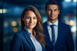 © ZaStock - Successful young business people posing together in office. portrait of business man and woman