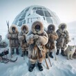 Eskimo people living in extreme weather condition