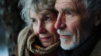 Wall Mural - A close-up shot of a man and a woman