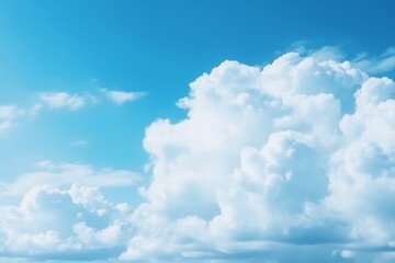 Wall Mural - Beautiful abstract cloud and clear blue sky landscape nature background. Generative AI