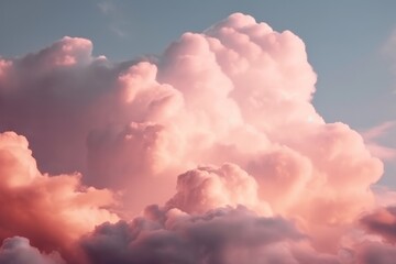 Wall Mural - Fluffy pink clouds, background. Generative AI