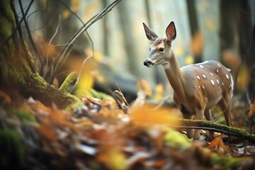 Wall Mural - a yellow-backed duiker foraging in underbrush