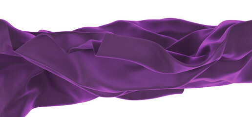 Wall Mural - 3d render of abstract purple cloth falling.