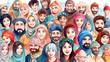 © kichigin19 - background texture multicultural group of people illustration