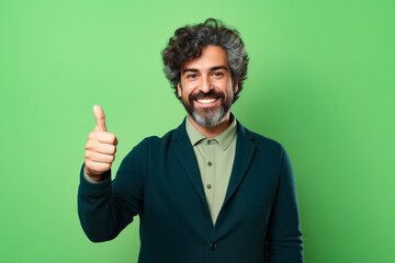 Poster - Man with beard giving thumbs up sign.