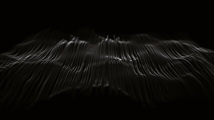 Wall Mural - minimal design waving mesh lines background/ 4k motion graphics of an abstract fractal organic mesh 