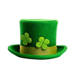 Wall Mural - a st patricks day traditional green leprechaun hat isolated on a white background