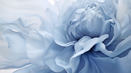 gentle blue background with peony petals. beautiful flower close up.