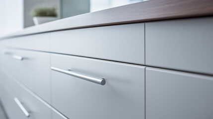 Minimalist Chic: Kitchen Cabinets and Drawers Up Close in Modern Design