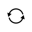 Cyclic Action Line Icon. Reciprocal Operation Icon in Black and White color.