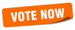 vote now sticker. vote now label