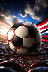 Wall Mural - soccer ball in the sun