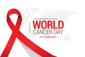 Wall Mural - 4th february world cancer day  banner template vector illustration