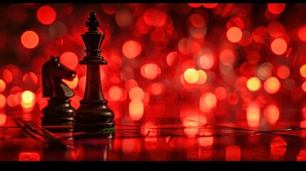 Wall Mural - Chess piece in Bokeh Effect