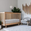 © ja - A Scandinavian-inspired nursery with clean lines and natural wood accents1