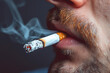 Man with Cigarette: Intimate Stock Scene