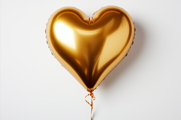 Wall Mural - Gold love heart shaped foil helium balloon for Birthday and Valentine celebrations