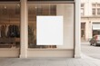 Blank poster on an elegant boutique store