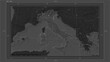 Italy composition. Bilevel elevation map