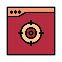 Wall Mural - Goal Target Web Filled Outline Icon