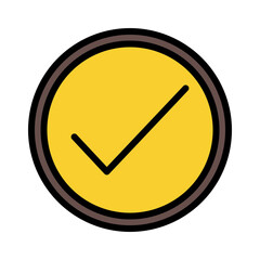 Poster - Check Circle Gold Filled Outline Icon