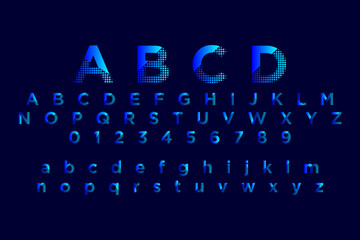 halftone cut font a to z 