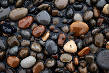 Sea Wet Stones Close-up Abstract