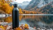 Insulated Bottle by Autumn Lake with Falling Leaves