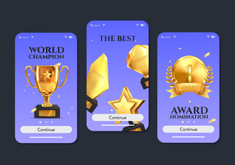 Wall Mural - awards app design set