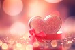 Lovely romantic pink heart on bokeh background