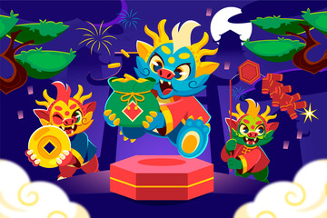 Poster - Flat Chinese new year illustration