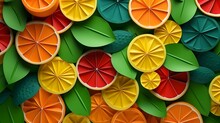 AI Generated Illustration Of A Vibrant Pattern Of Orange Paper Slices