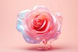 © Nadia - a pink rose with a splash of water on it's petals, on a pink background, with a splash of water on it's petals and a pink background.