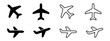 Plane icon set. Flight transport symbol. Airplane icon vector. Travel flat illustration. Travel symbol. Vector EPS 10
