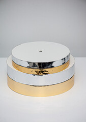 Poster - Round stand for a wedding cake. Decoration for pastry chefs