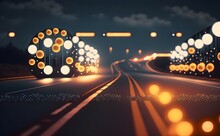 Modern Highway By Bruce Munro, Dramatic Surreal Shot, Dynamic Composition, Intricate Detail, Cinematic Lighting, Unreal Engine 5, HDR Rendering, Bokeh, 8k HD