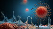 cancer cells concept, Virus cells concept, Tumor cells concept, 3d, illustration, Generated AI